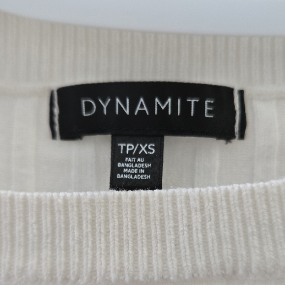 Dynamite White Ribbed Long Sleeve Top - Picture 3 of 5